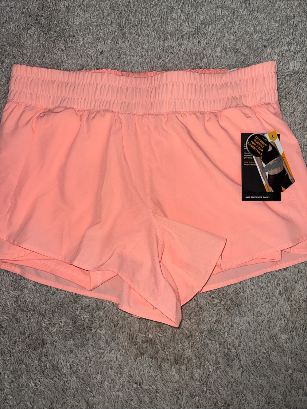 Avia Women's Peach Active Running Shorts running walk exercise golf outdoor szLg